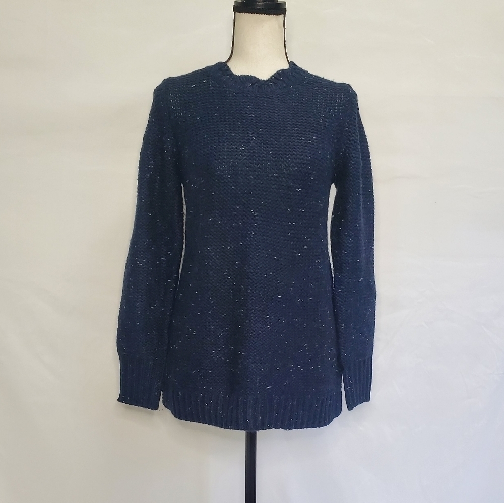 Ann Taylor Navy Blue Sweater Knit Long Sleeve Top